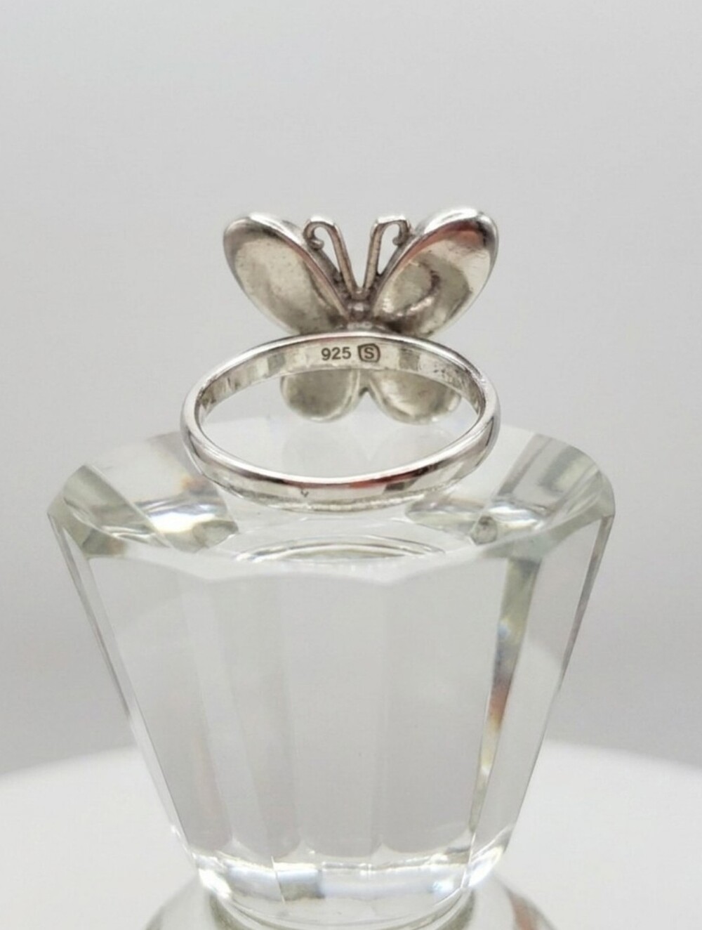 Opal Butterfly Size 8 NEW Ring Sterling Silver 925 Green Inlay October Stacking - Picture 7 of 12